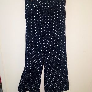Navy Adorable polka dot pants size 6 elastic waist
